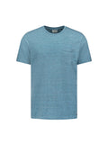 No Excess Crew Tee: Multi Colour Melange - Aqua