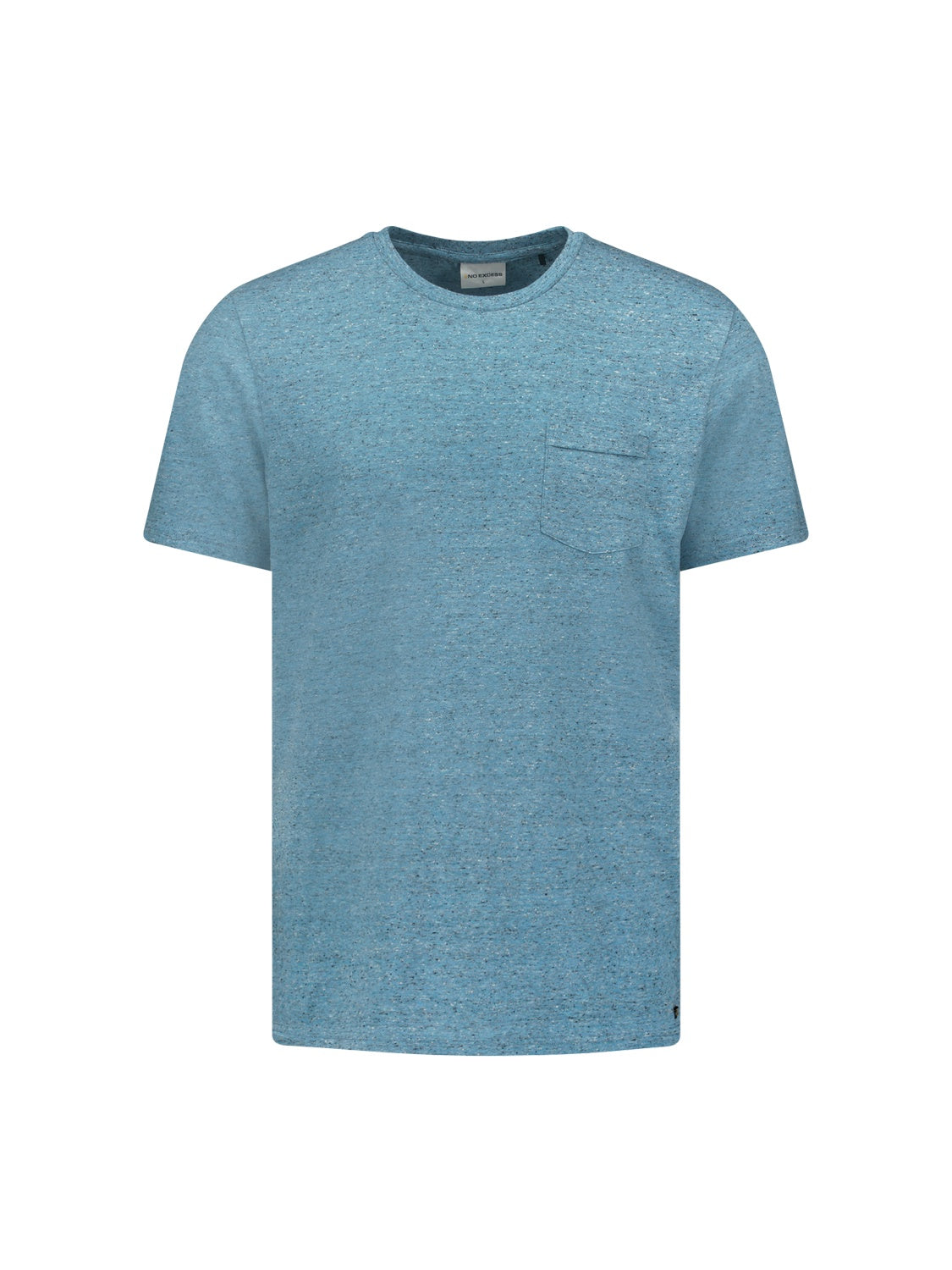 No Excess Crew Tee: Multi Colour Melange - Aqua