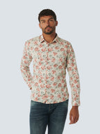No Excess Long Sleeve Shirt: Tonal Floral - Melon