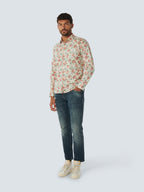 No Excess Long Sleeve Shirt: Tonal Floral - Melon