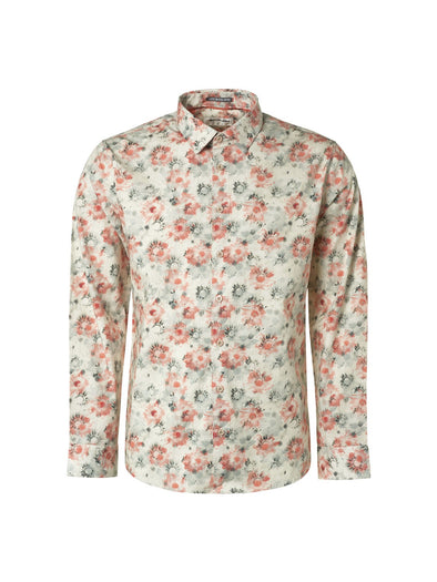 No Excess Long Sleeve Shirt: Tonal Floral - Melon