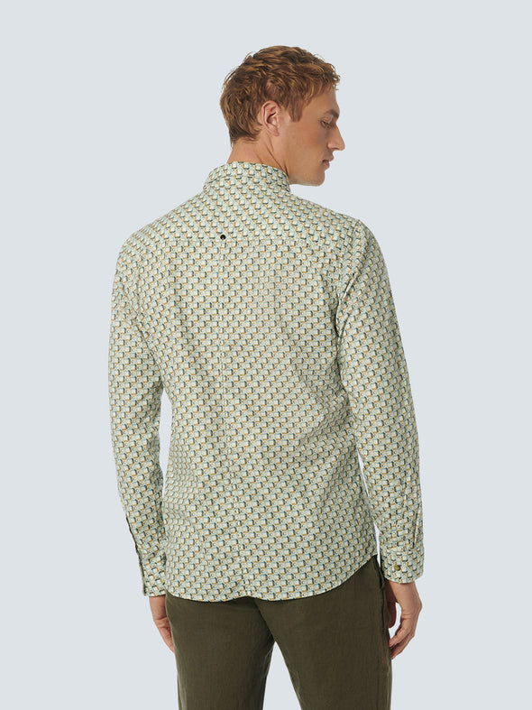 No Excess Long Sleeve Shirt: Jewel Print - Mint