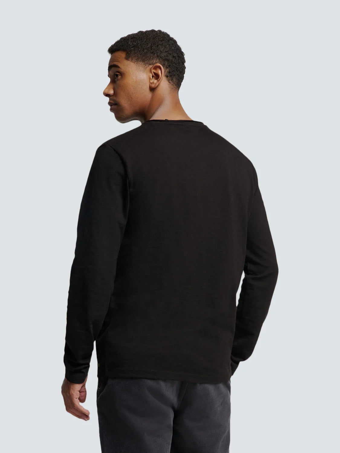 No Excess Slub Neck Sweatshirt - Black