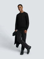 No Excess Slub Neck Sweatshirt - Black