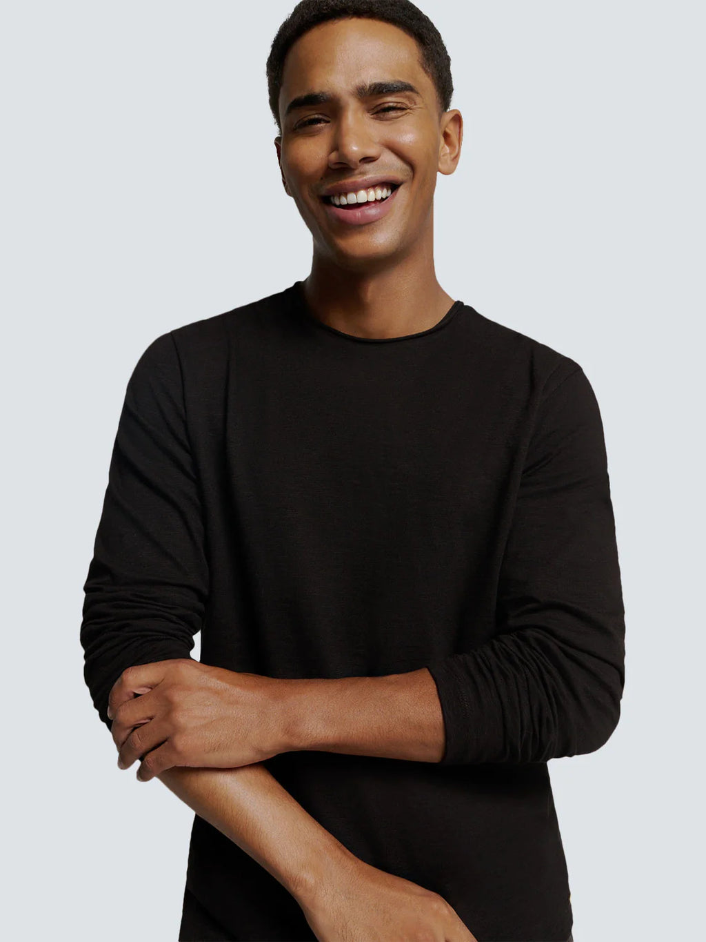 No Excess Slub Neck Sweatshirt - Black
