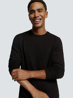 No Excess Slub Neck Sweatshirt - Black