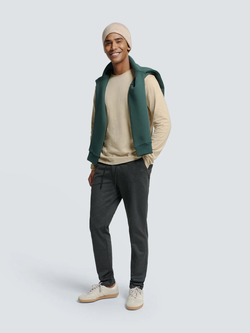 No Excess Slub Neck Sweatshirt - Cement