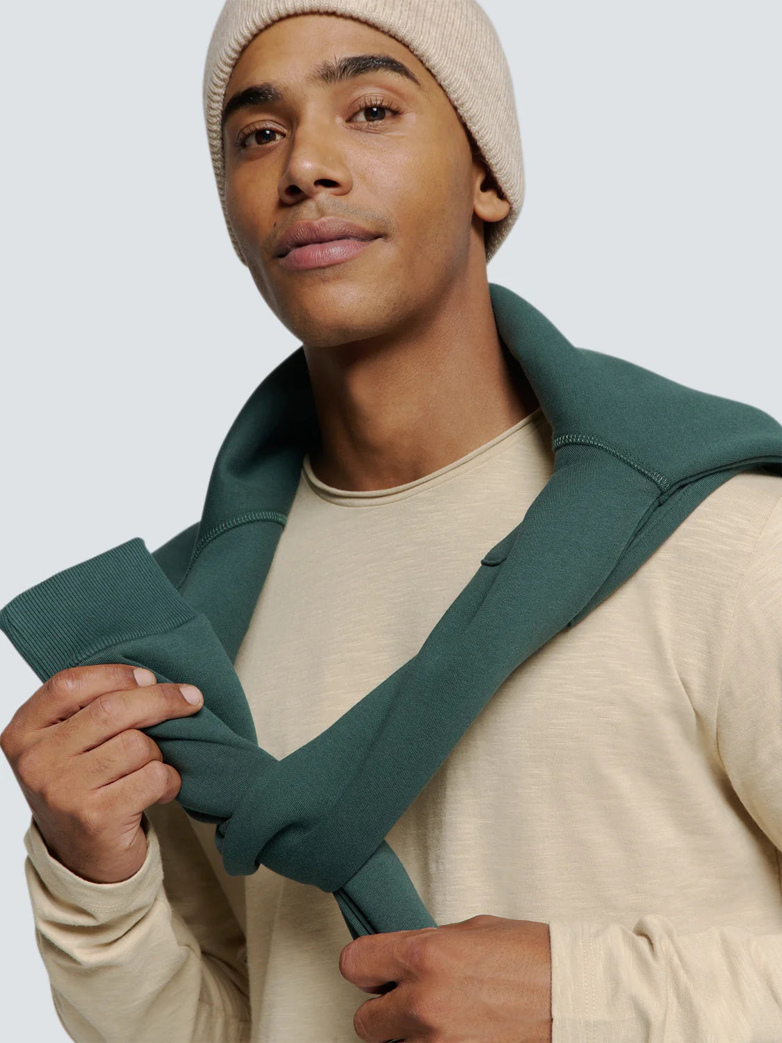 No Excess Slub Neck Sweatshirt - Cement