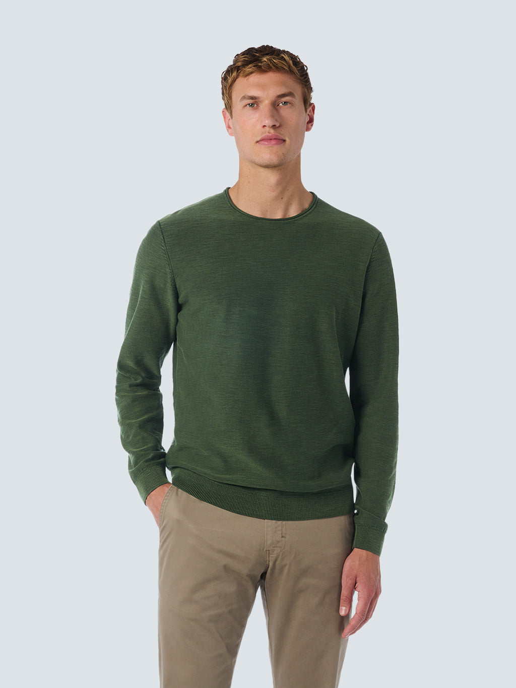 No Excess Round Neck Sweater - Dark Green