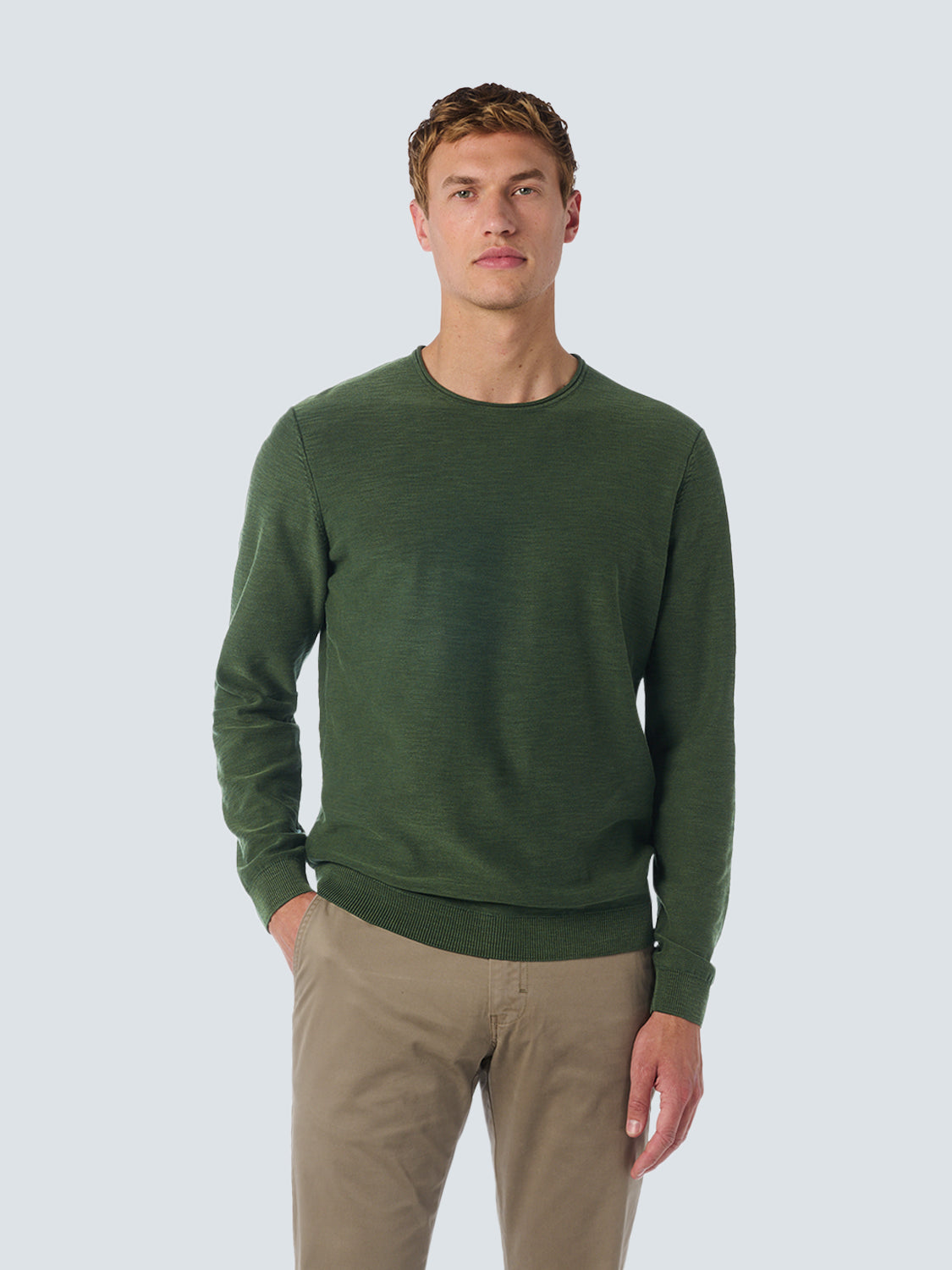 No Excess Round Neck Sweater - Dark Green