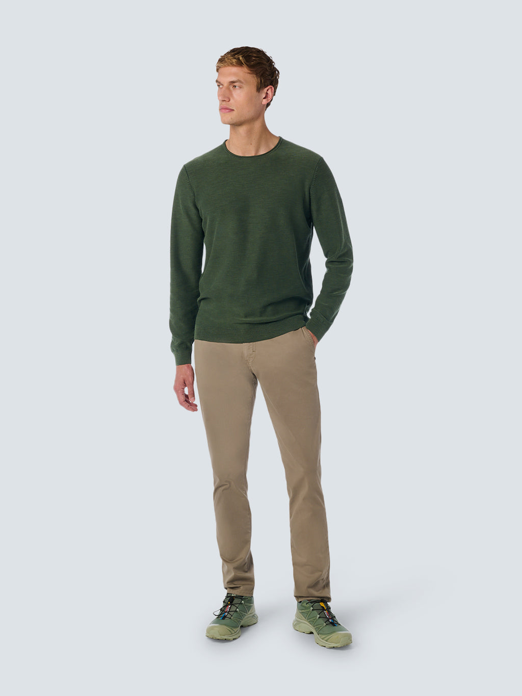 No Excess Round Neck Sweater - Dark Green
