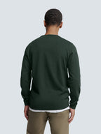 No Excess Crew Neck Pull Over - Coloured Melange - Dark Green