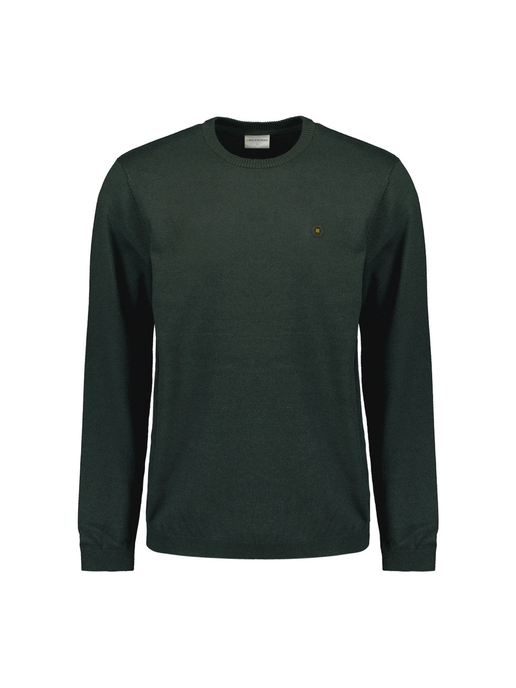 No Excess Crew Neck Pull Over - Coloured Melange - Dark Green