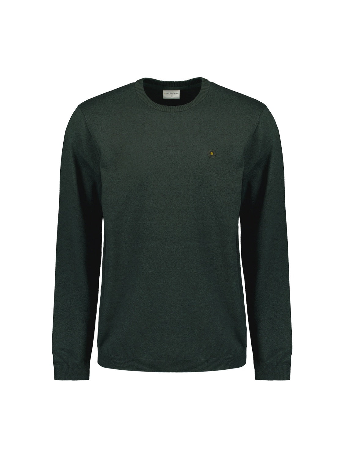 No Excess Crew Neck Pull Over - Coloured Melange - Dark Green