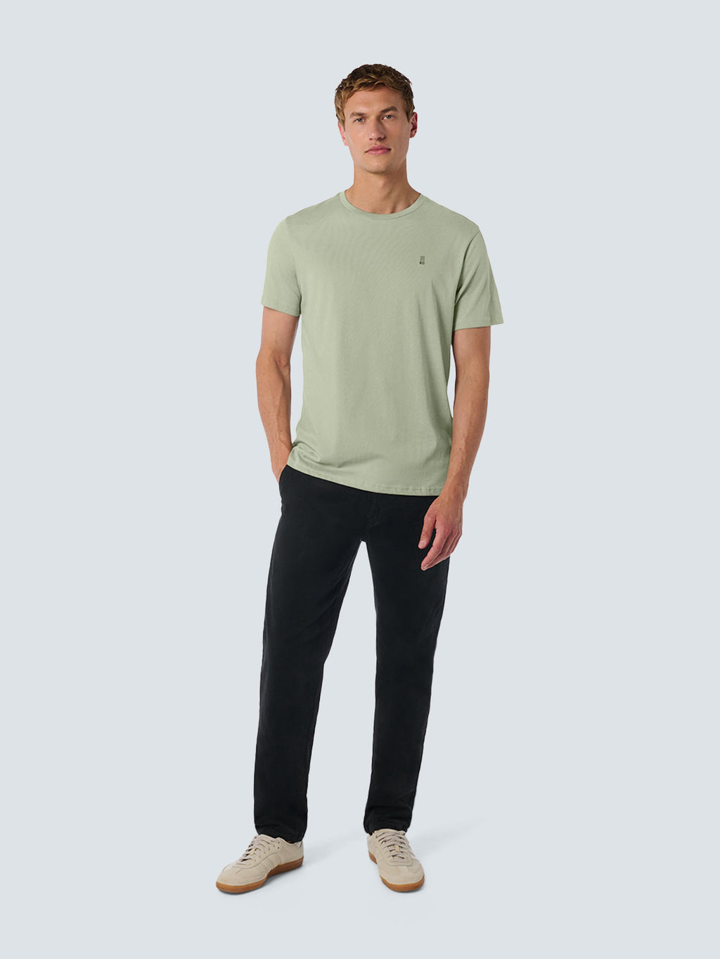 No Excess Crew Tee: Basic Plain - Smoke