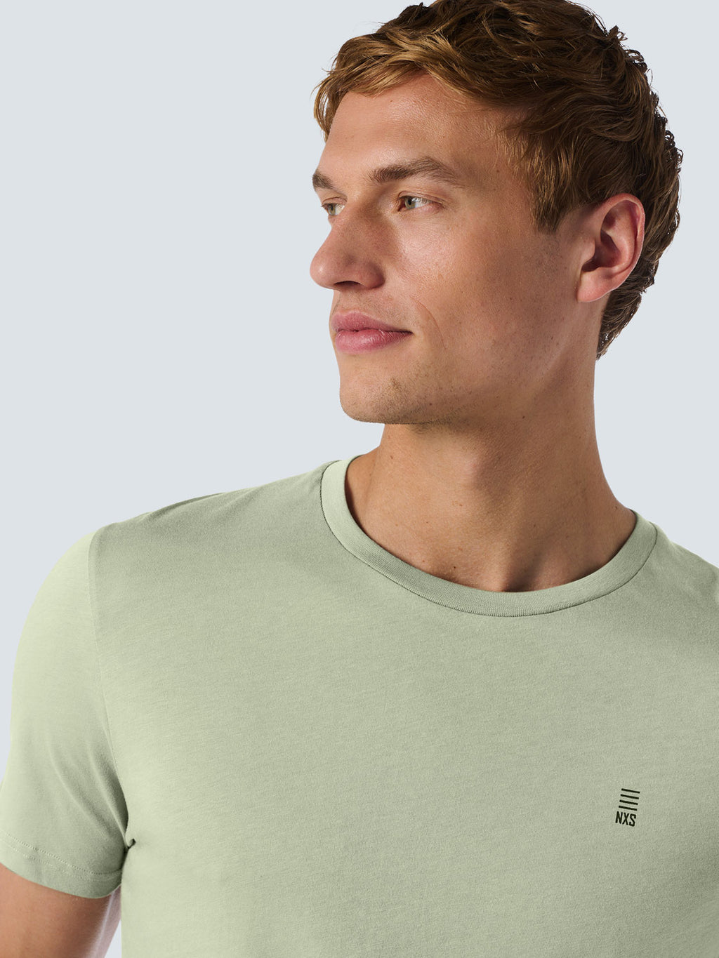 No Excess Crew Tee: Basic Plain - Smoke