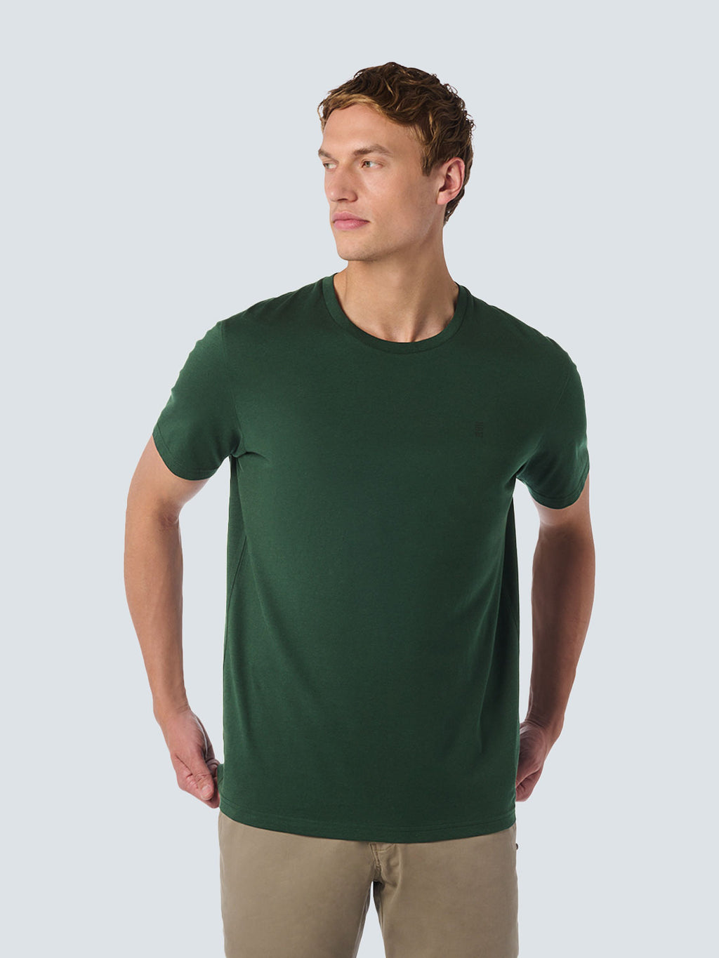 No Excess Crew Tee: Basic Plain - Dark Green