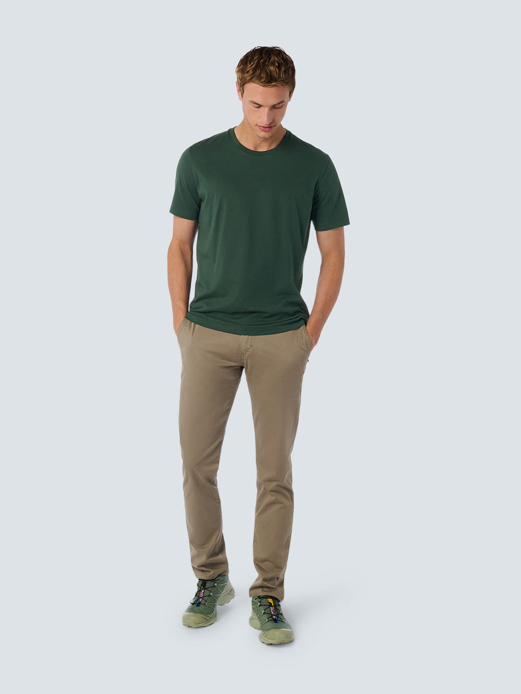 No Excess Crew Tee: Basic Plain - Dark Green