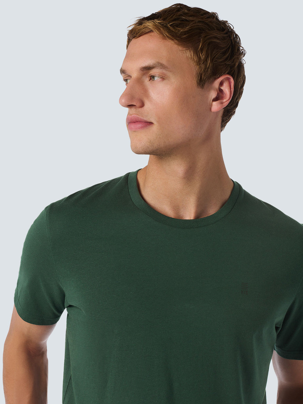 No Excess Crew Tee: Basic Plain - Dark Green