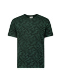 No Excess Crew Tee: Geo Print - Dark Green