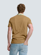 No Excess Crew Tee: Basic Plain Rib Neck - Khaki