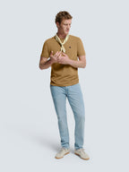 No Excess Crew Tee: Basic Plain Rib Neck - Khaki