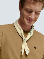 No Excess Crew Tee: Basic Plain Rib Neck - Khaki