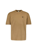 No Excess Crew Tee: Basic Plain Rib Neck - Khaki