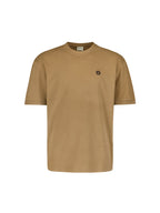No Excess Crew Tee: Basic Plain Rib Neck - Khaki