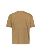 No Excess Crew Tee: Basic Plain Rib Neck - Khaki