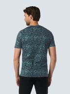No Excess Crew Tee: Floral Print - Cloud