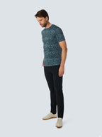 No Excess Crew Tee: Floral Print - Cloud
