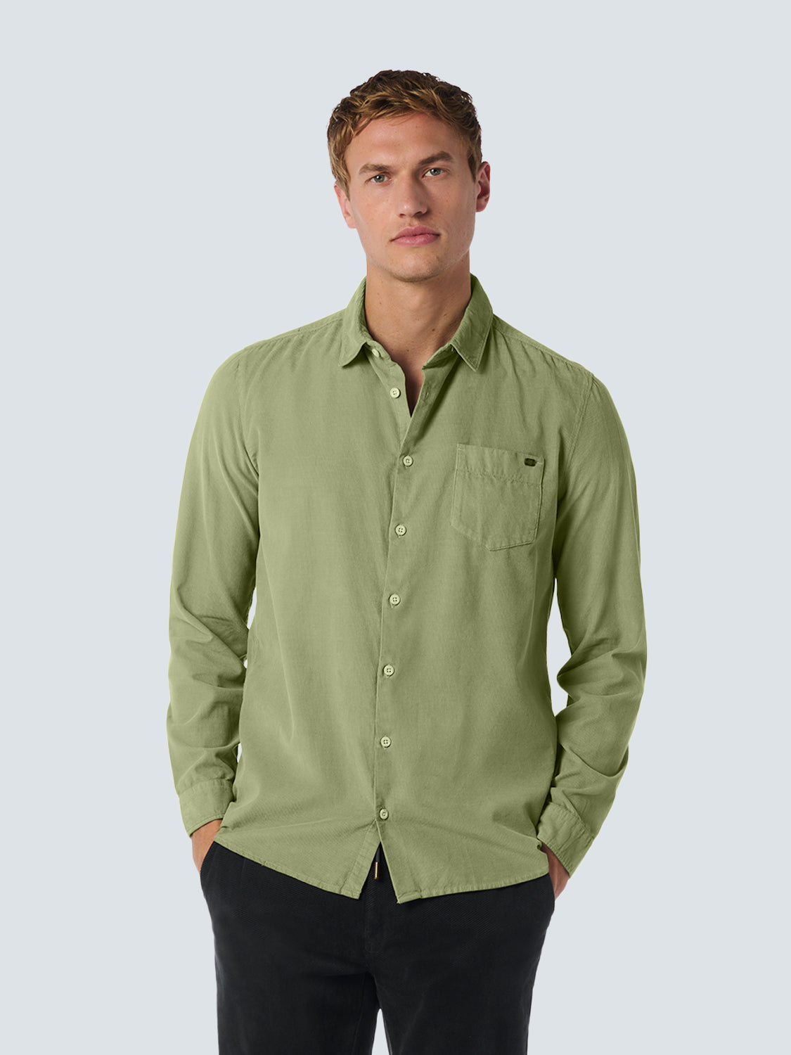 No Excess Long Sleeve Shirt: Corduroy - Smoke