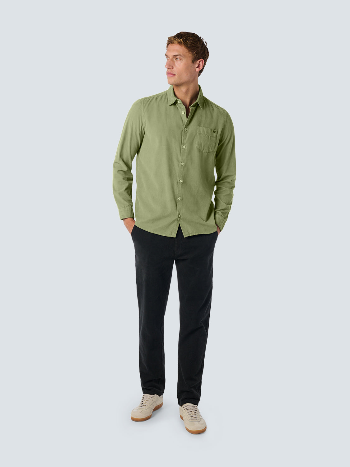 No Excess Long Sleeve Shirt: Corduroy - Smoke