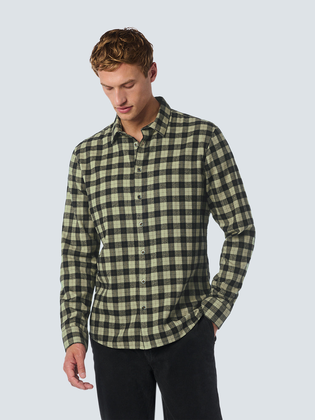 No Excess Long Sleeve Shirt: Timeless Check - Smoke
