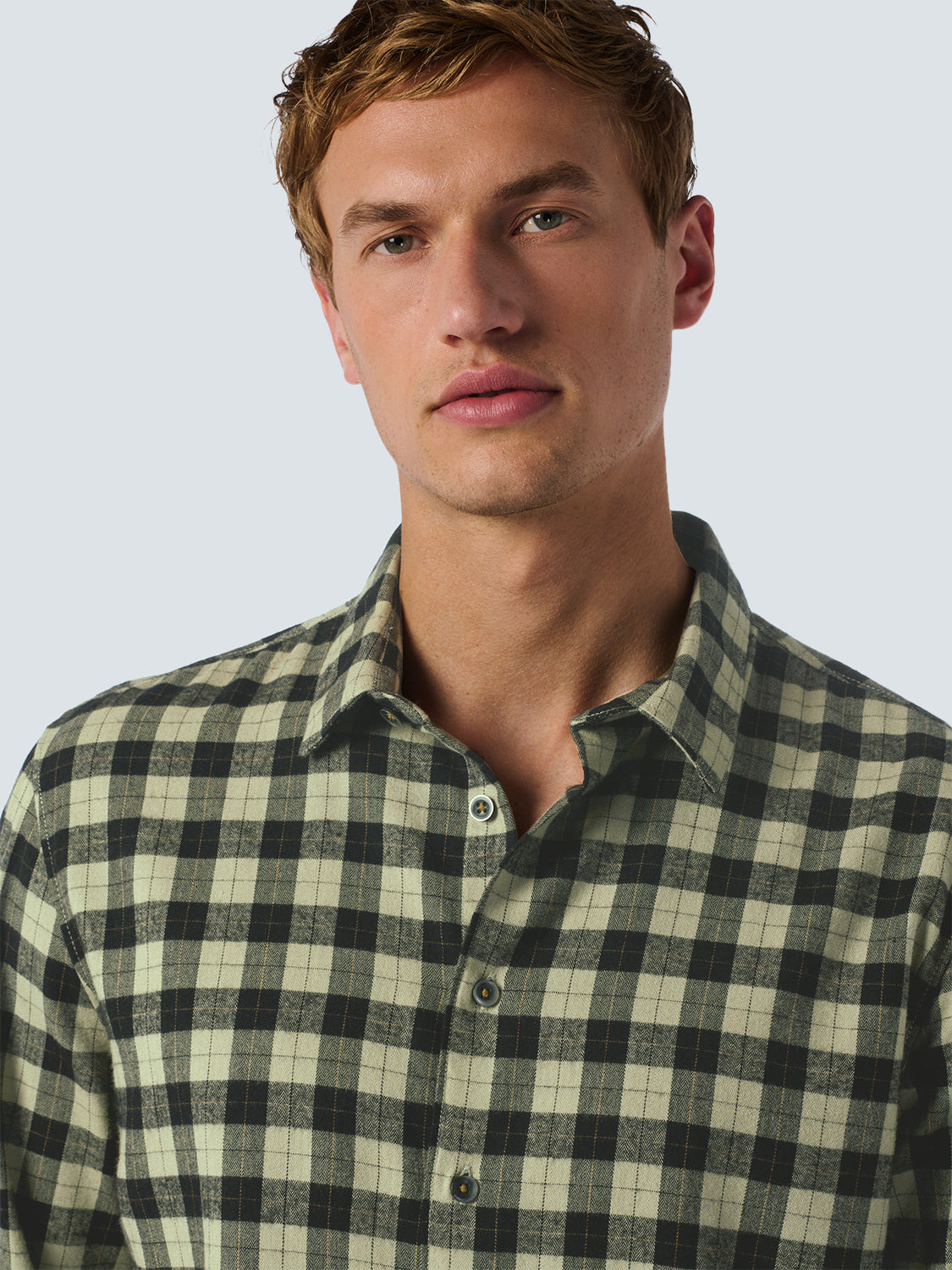 No Excess Long Sleeve Shirt: Timeless Check - Smoke