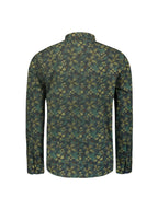 No Excess Long Sleeve Shirt: Floral Print - Dark Green