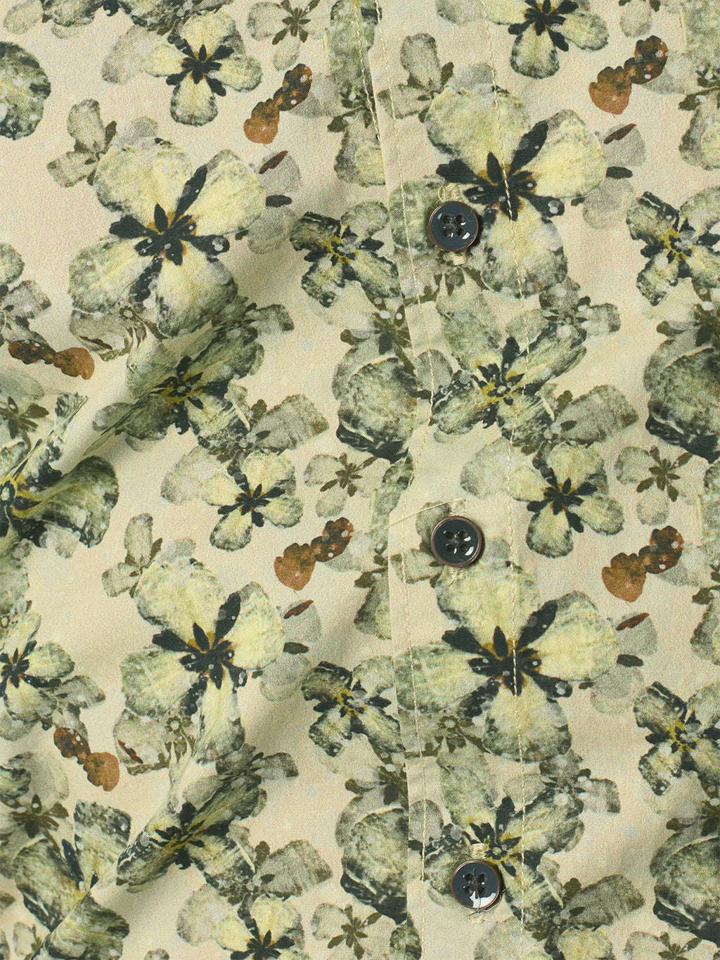 No Excess Long Sleeve Shirt: Floral Print - Cement