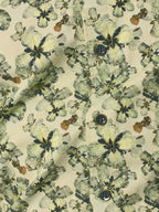 No Excess Long Sleeve Shirt: Floral Print - Cement