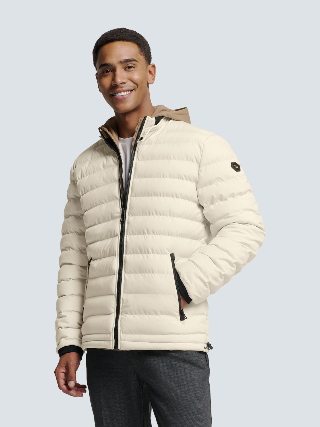 No Excess Padded Jacket: Short Fit - Cement