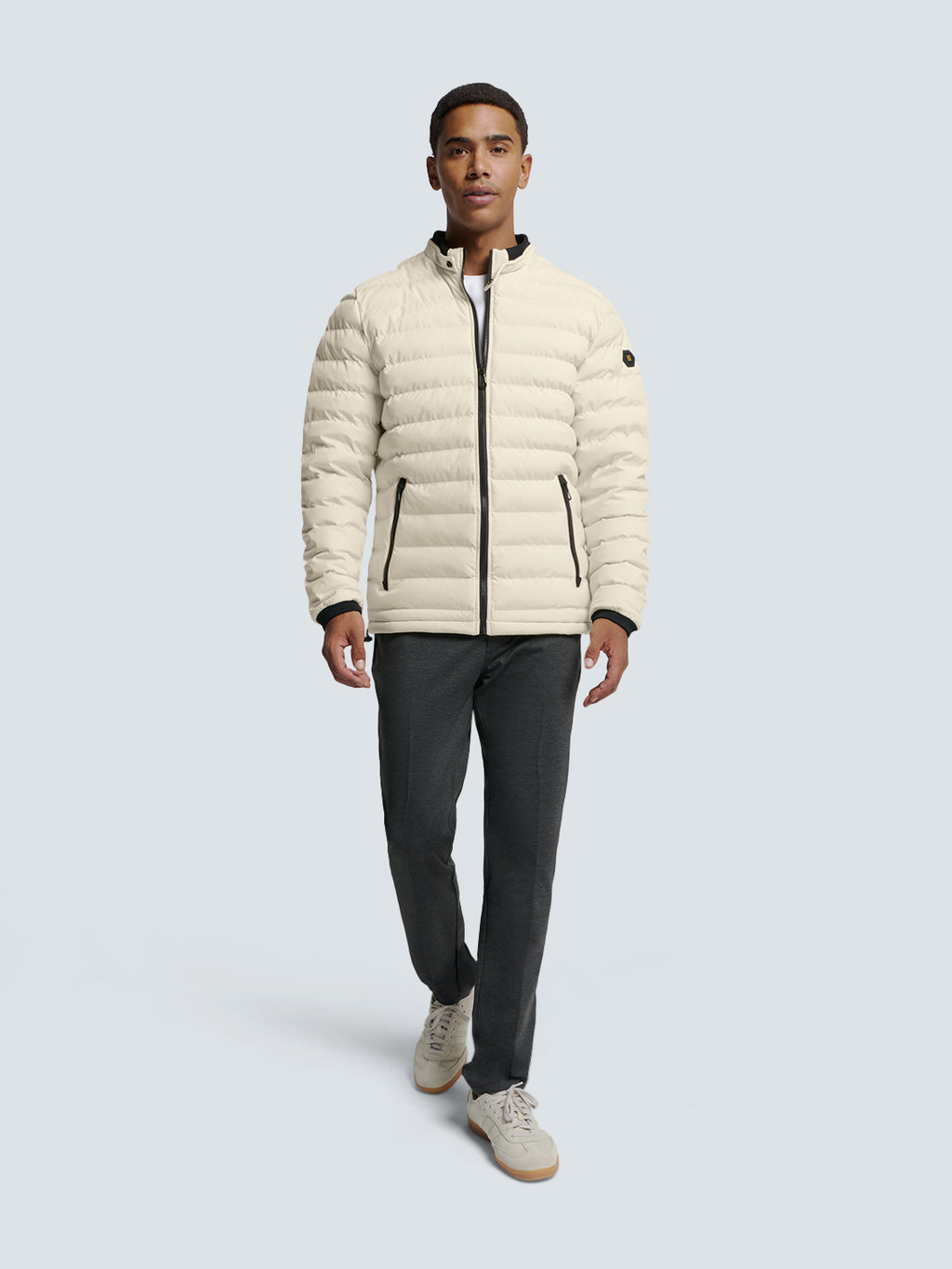 No Excess Padded Jacket: Short Fit - Cement