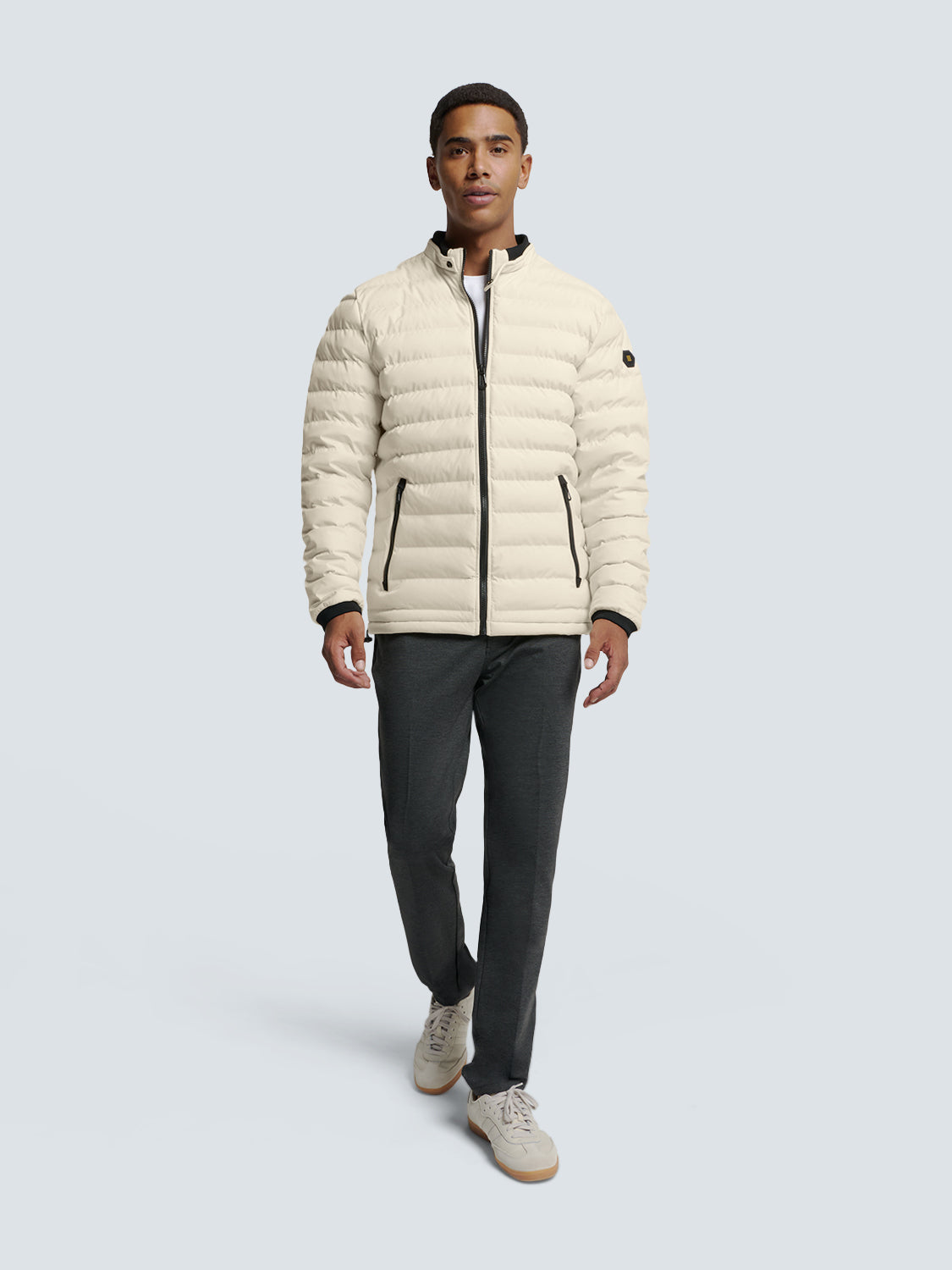 No Excess Padded Jacket: Short Fit - Cement