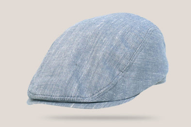 Highstreet Linen Blend Driving Cap - Blue