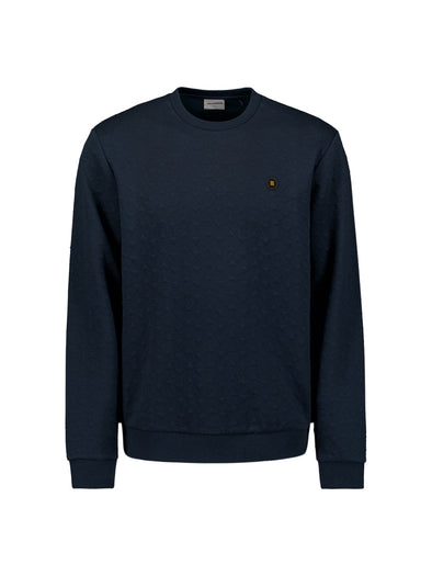 No Excess Crewneck Sweater: Jacquard - Deep Blue