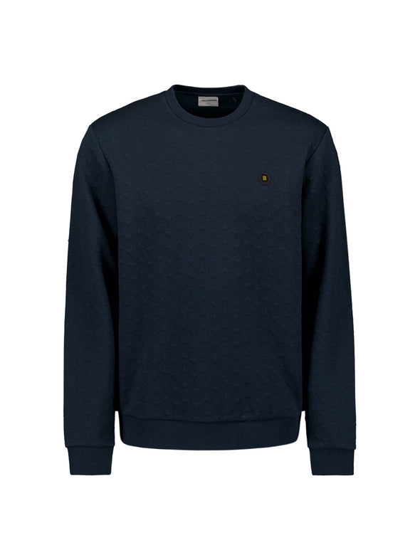 No Excess Crewneck Sweater: Jacquard - Deep Blue