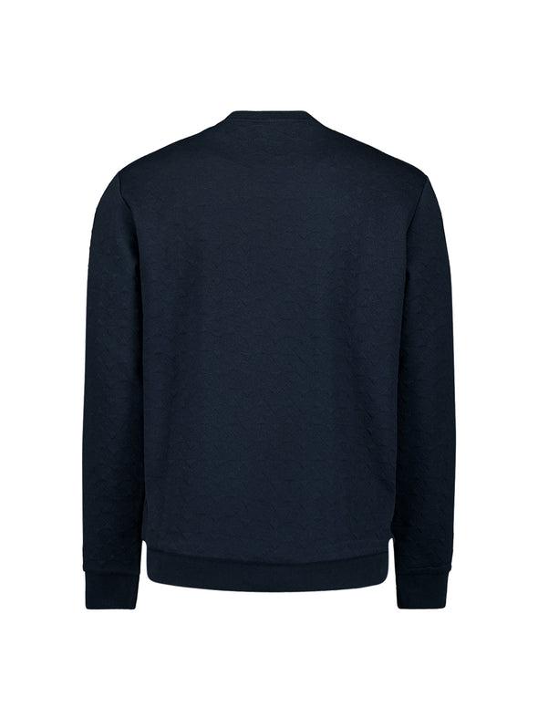 No Excess Crewneck Sweater: Jacquard - Deep Blue