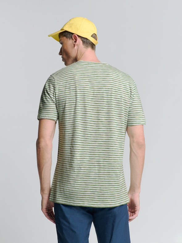 No Excess Crew Tee: Multi Melange - Green