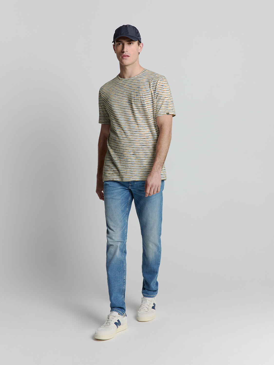 No Excess Crew Tee: Multi Melange - Yellow
