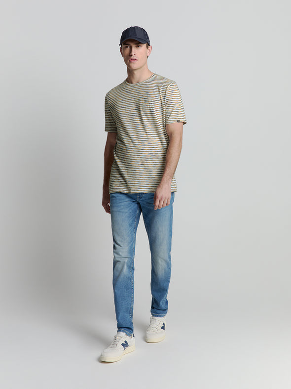 No Excess Crew Tee: Multi Melange - Yellow