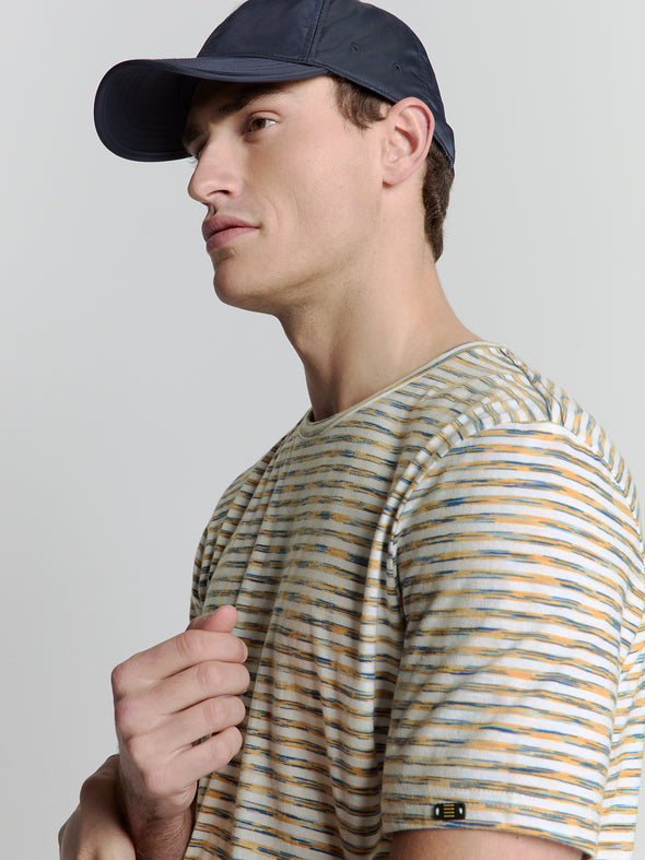 No Excess Crew Tee: Multi Melange - Yellow